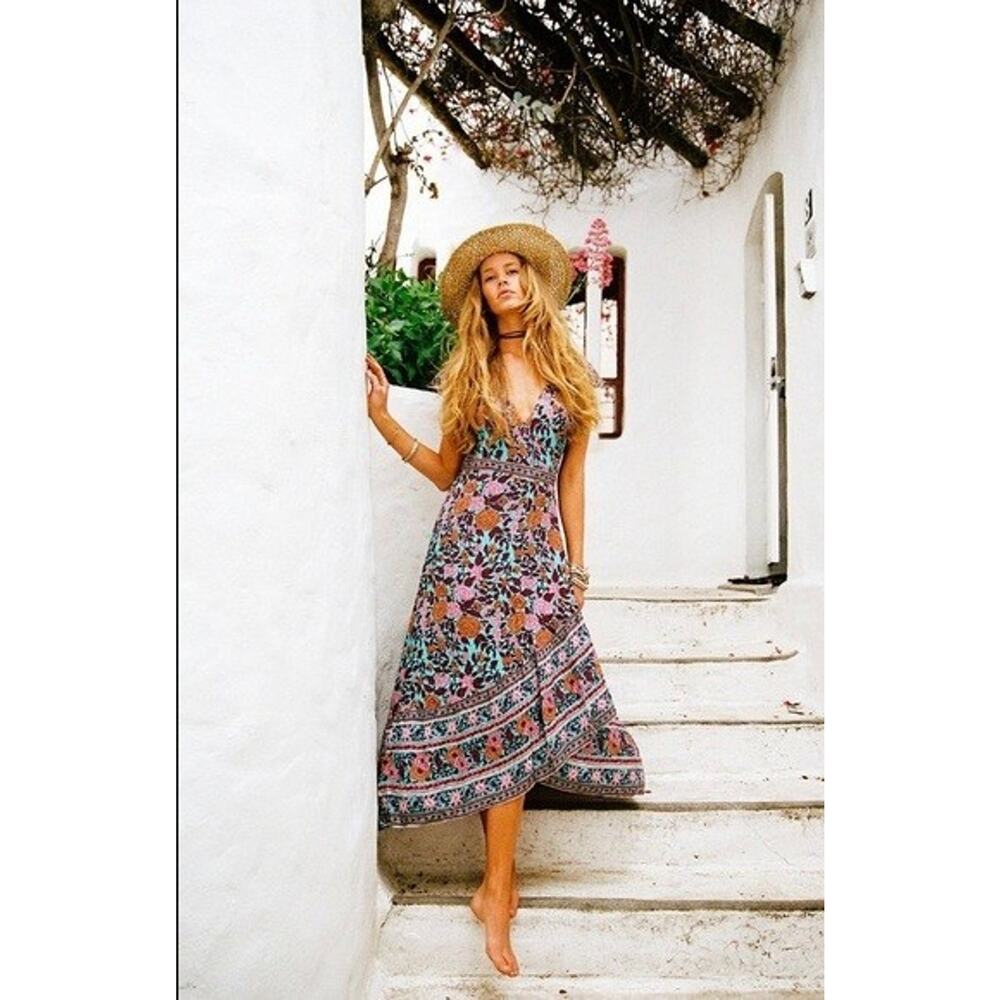 ARNHEM Spanish Rose Midi Dress Wrap AUS 8 US 4 Fit XS S